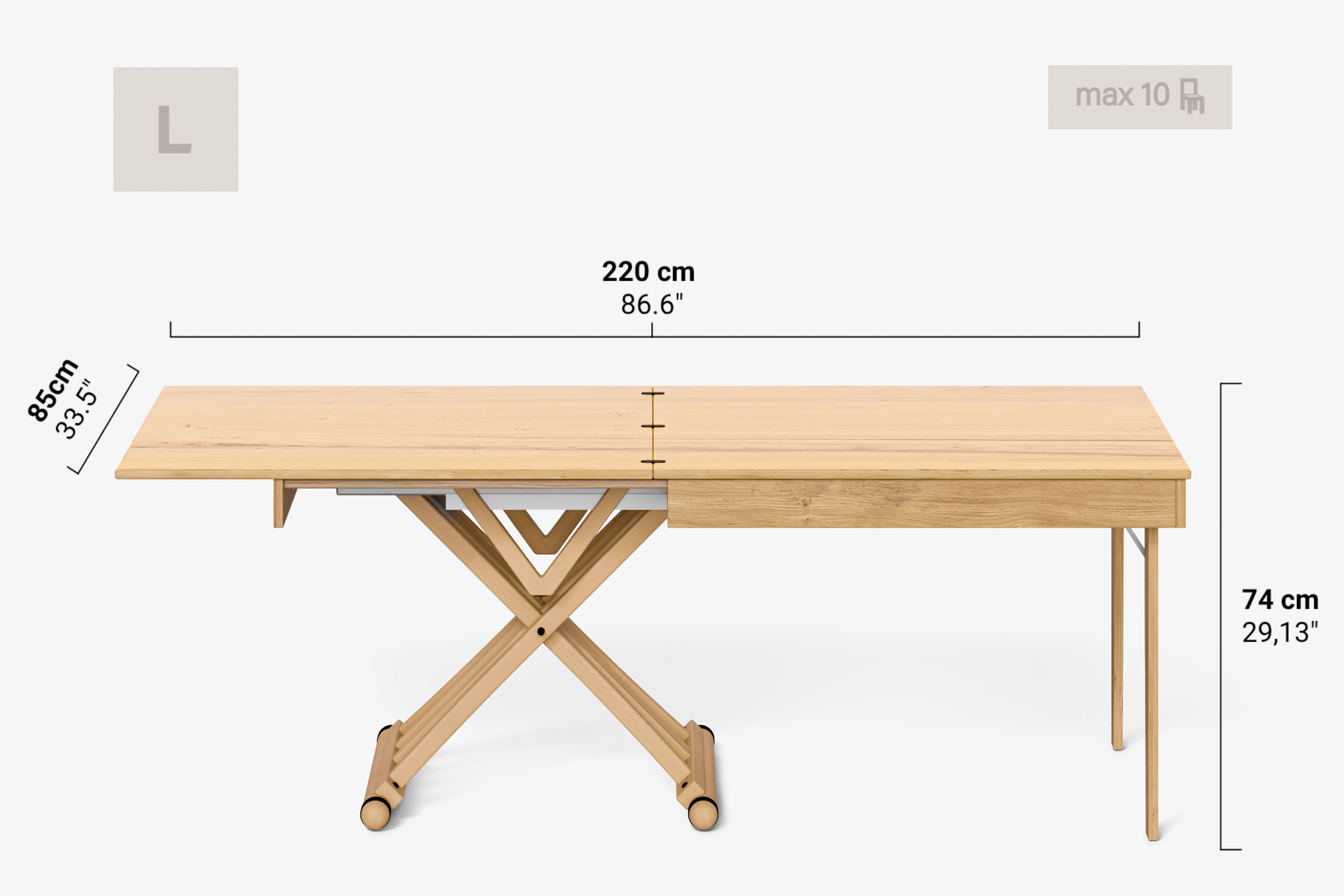 Tavolino trasformabile a libro RAFFAELLO