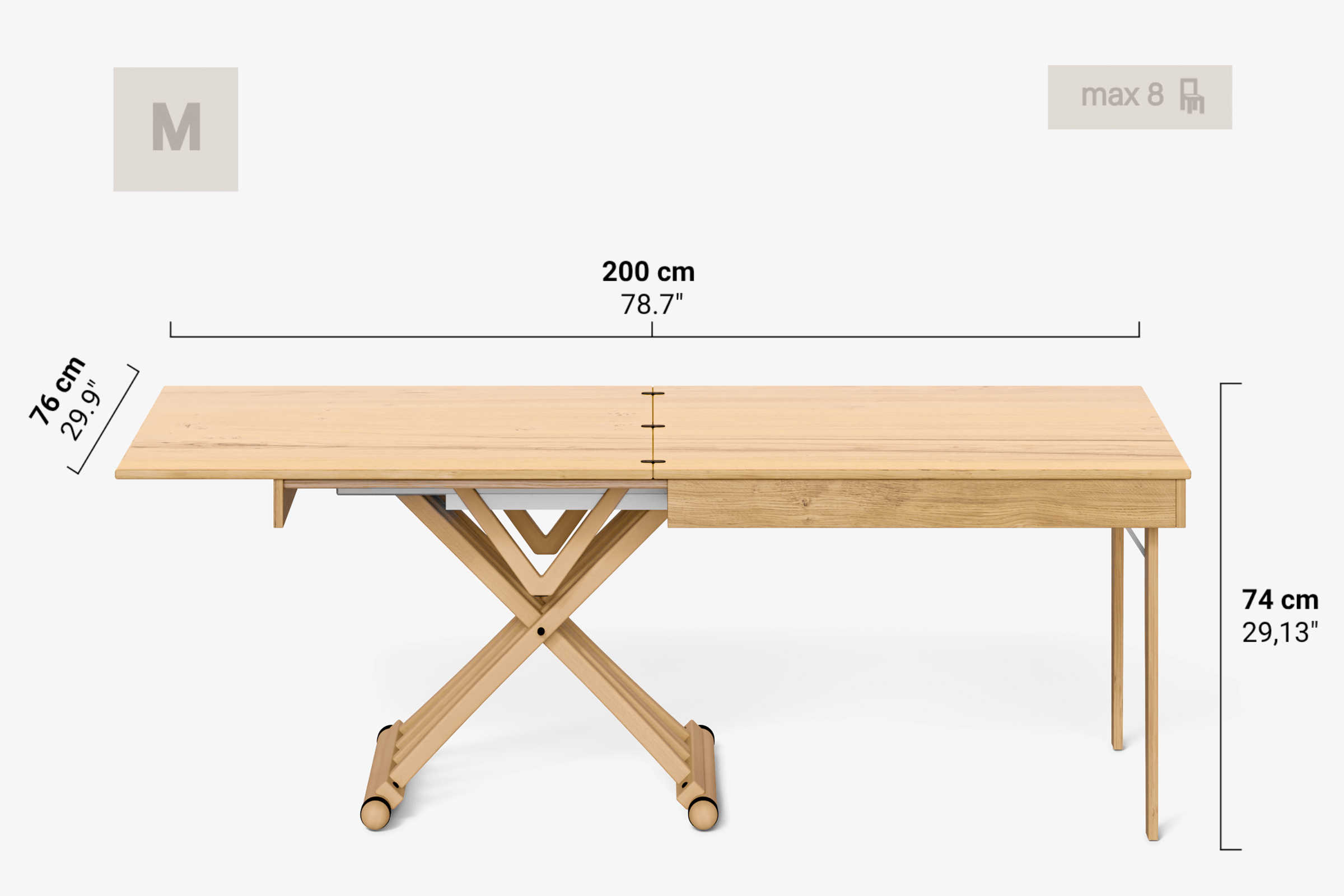 Tavolino trasformabile a libro RAFFAELLO