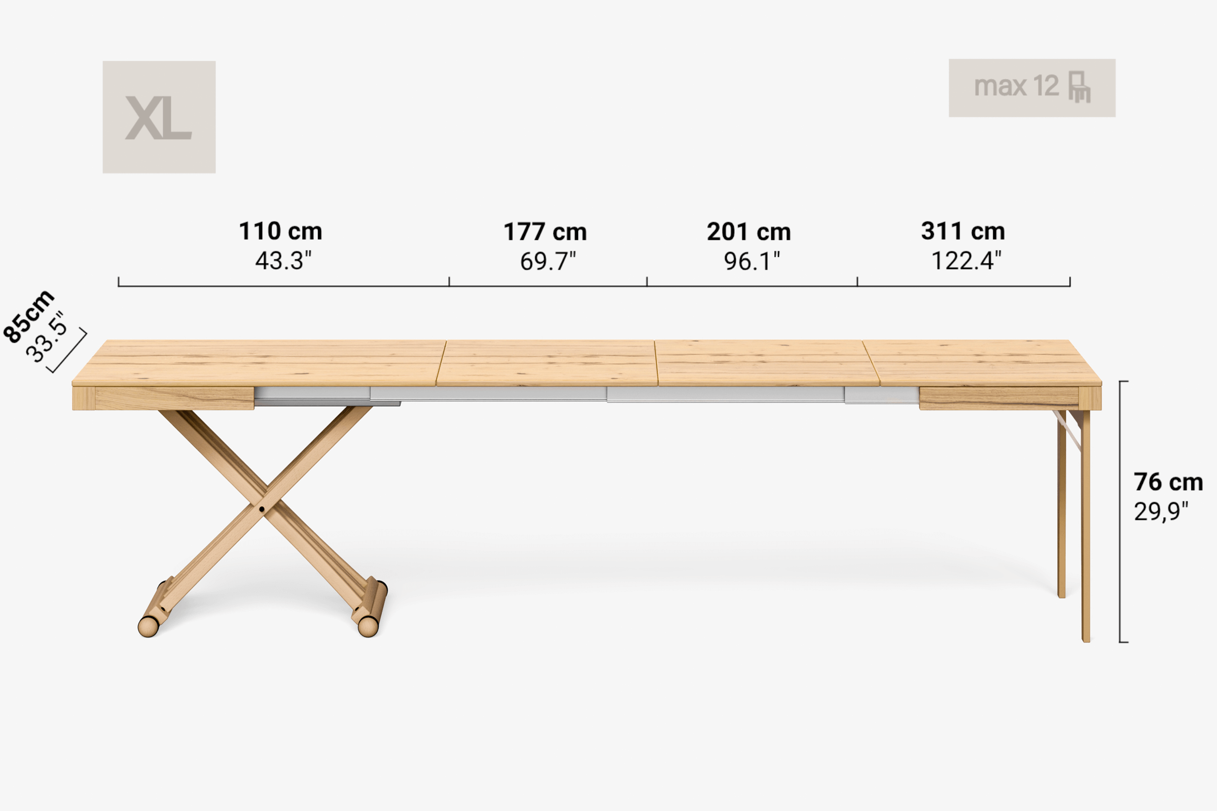 CARAVAGGIO Extendable Coffee Table
