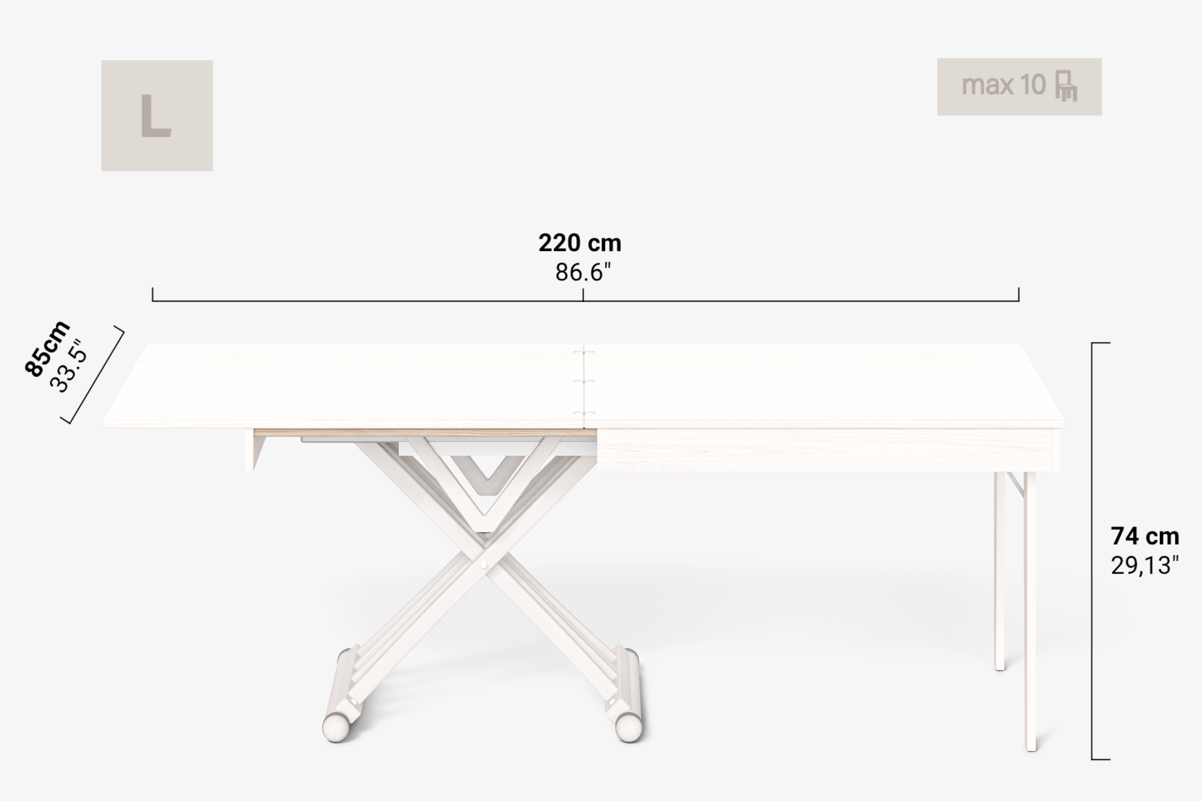 Tavolino trasformabile a libro RAFFAELLO