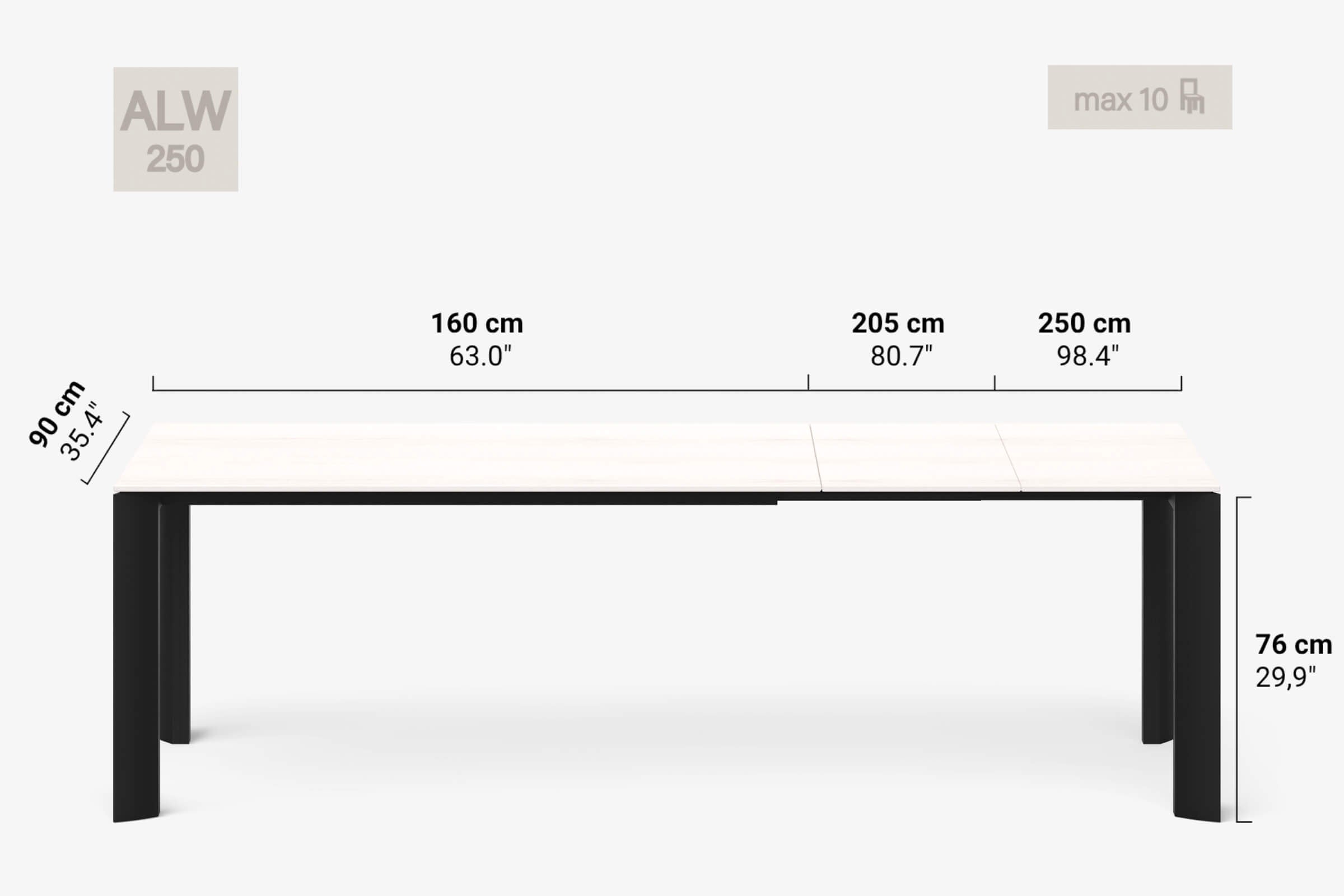 BERNINI Bois - Table à manger extensible