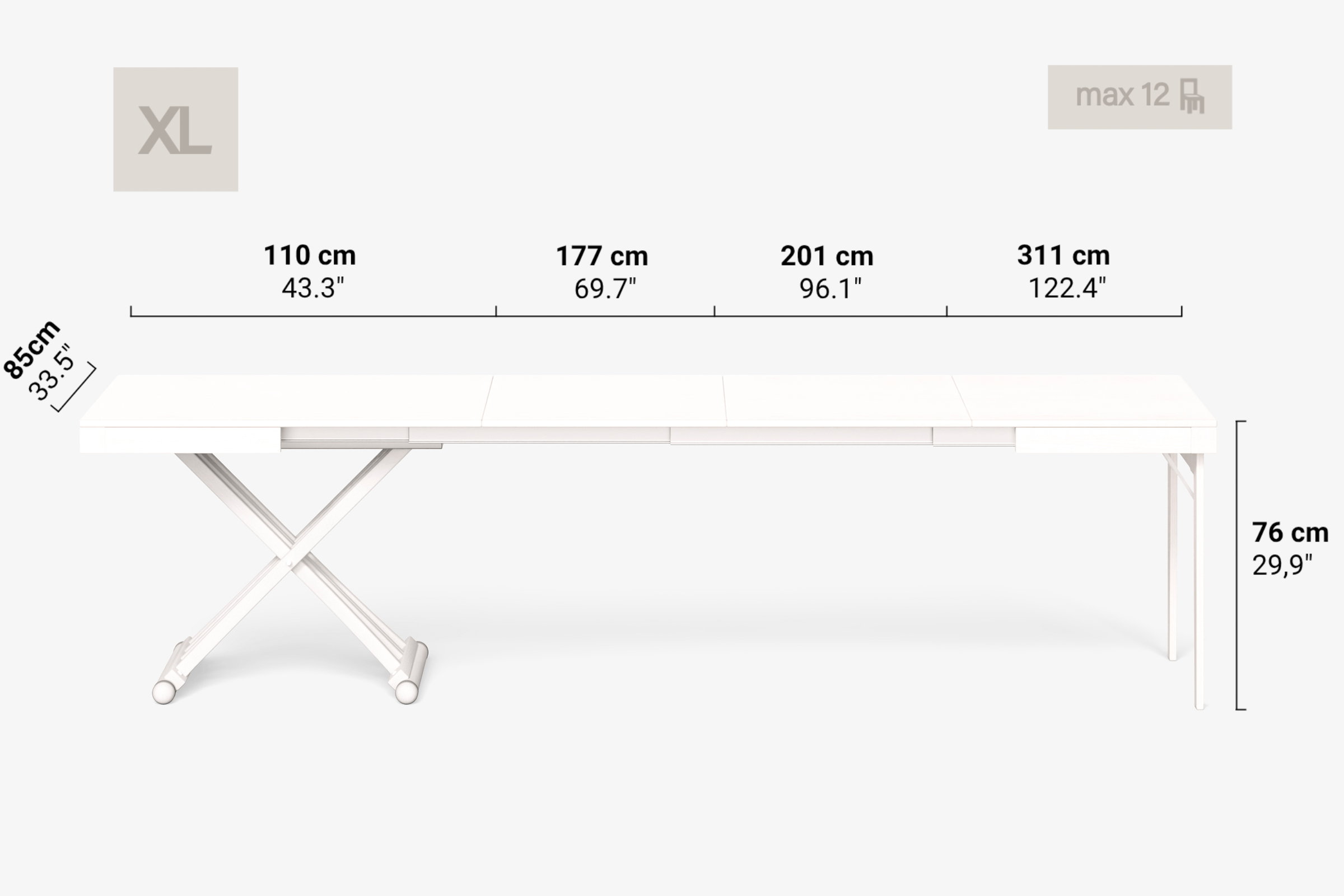 CARAVAGGIO Extendable Coffee Table