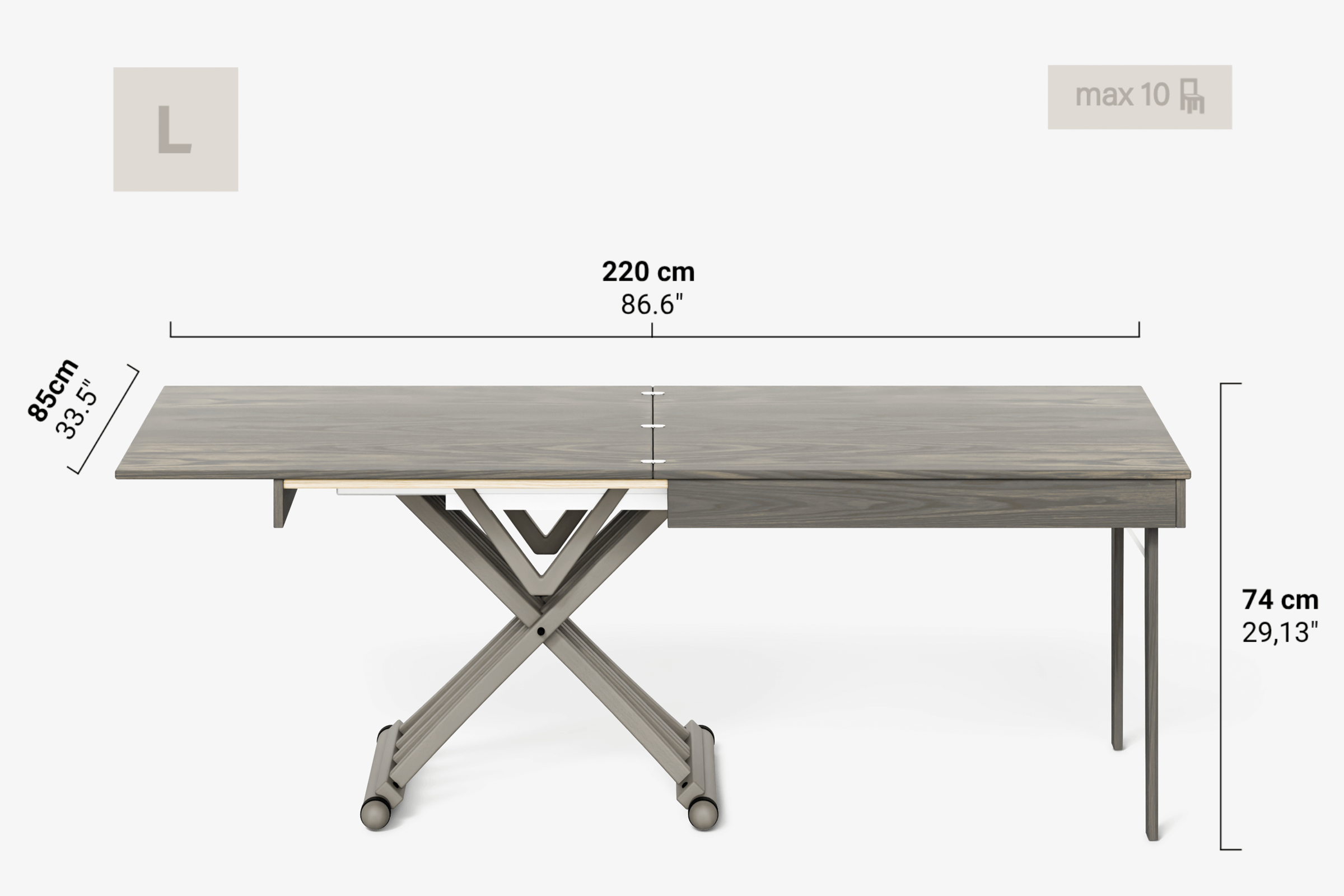 Table basse pivotante RAFFAELLO