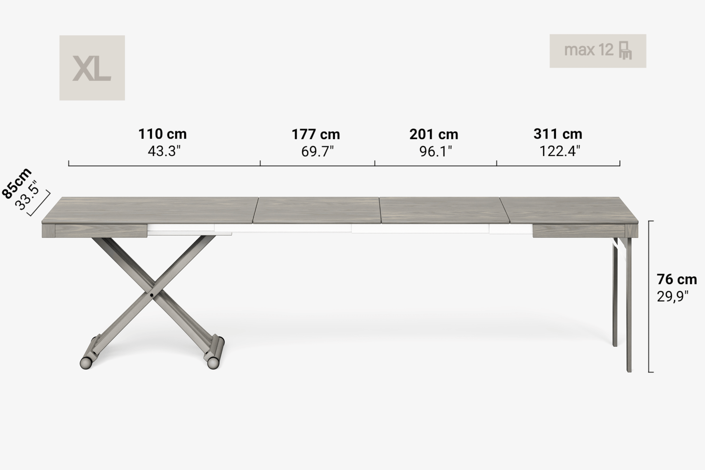 CARAVAGGIO Extendable Coffee Table