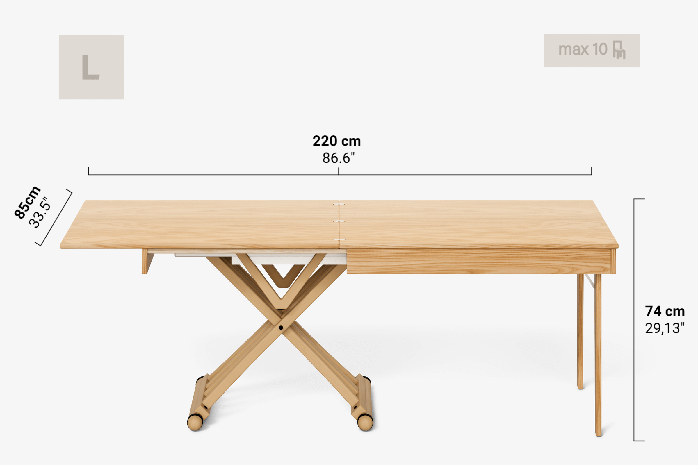Table basse pivotante RAFFAELLO
