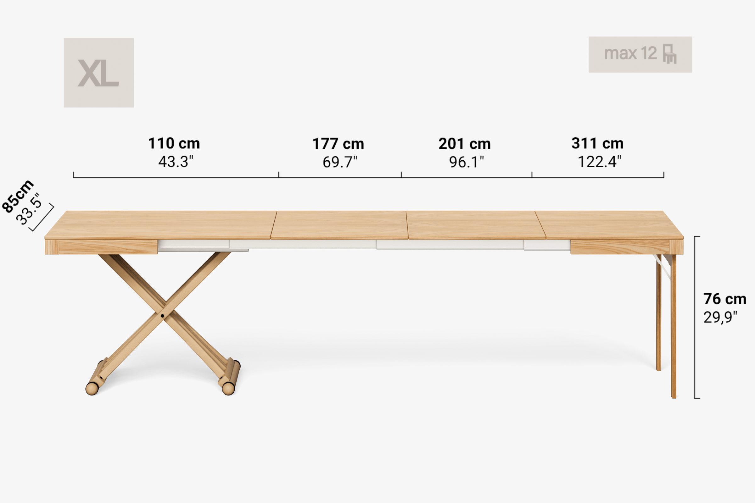 CARAVAGGIO Extendable Coffee Table