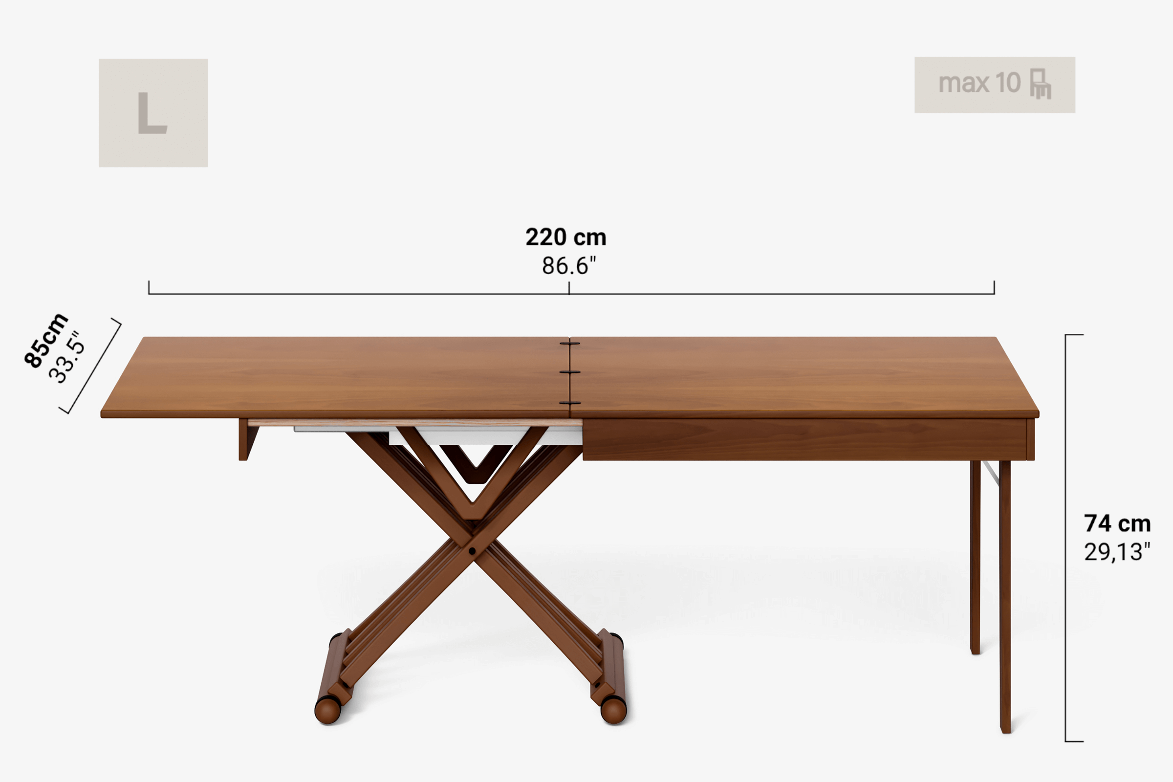 Table basse pivotante RAFFAELLO