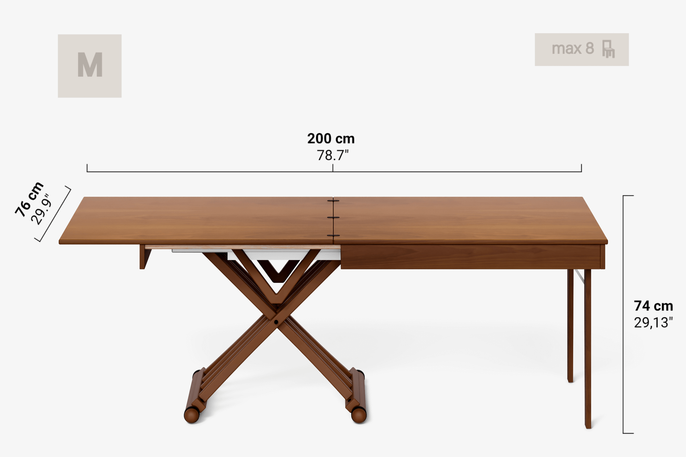 Tavolino trasformabile a libro RAFFAELLO
