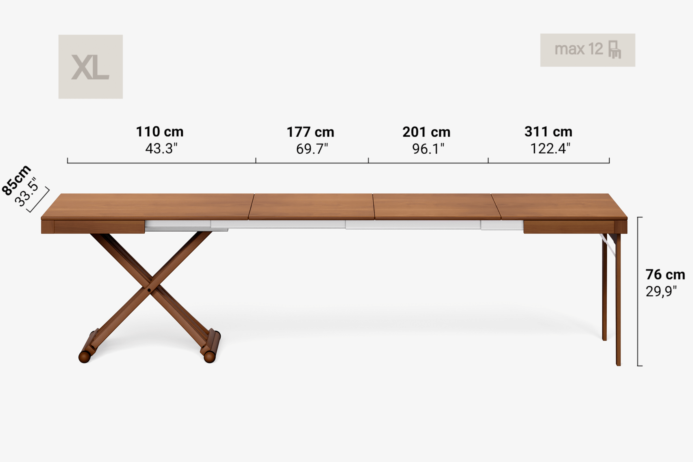CARAVAGGIO Extendable Coffee Table