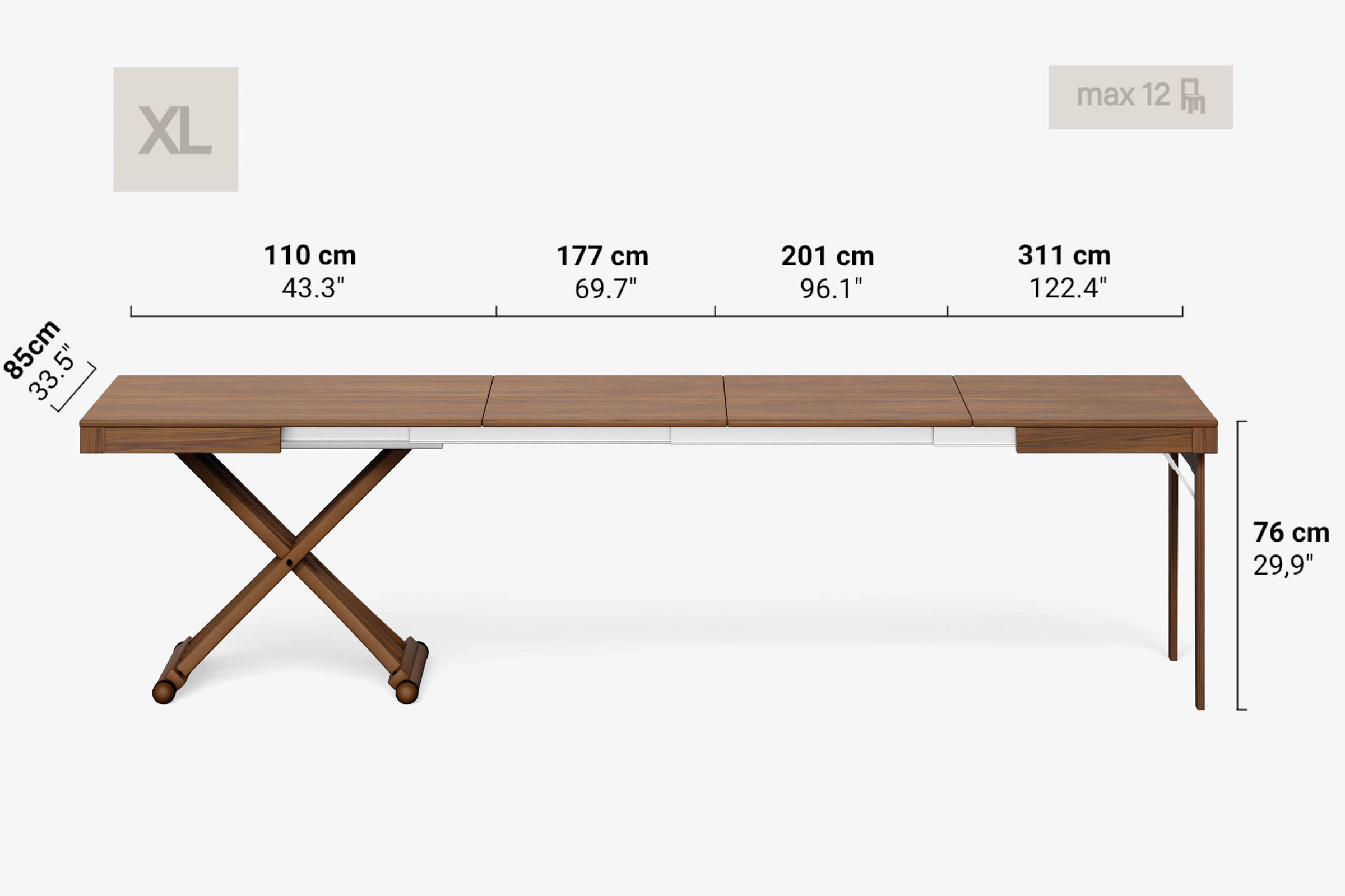 CARAVAGGIO Extendable Coffee Table