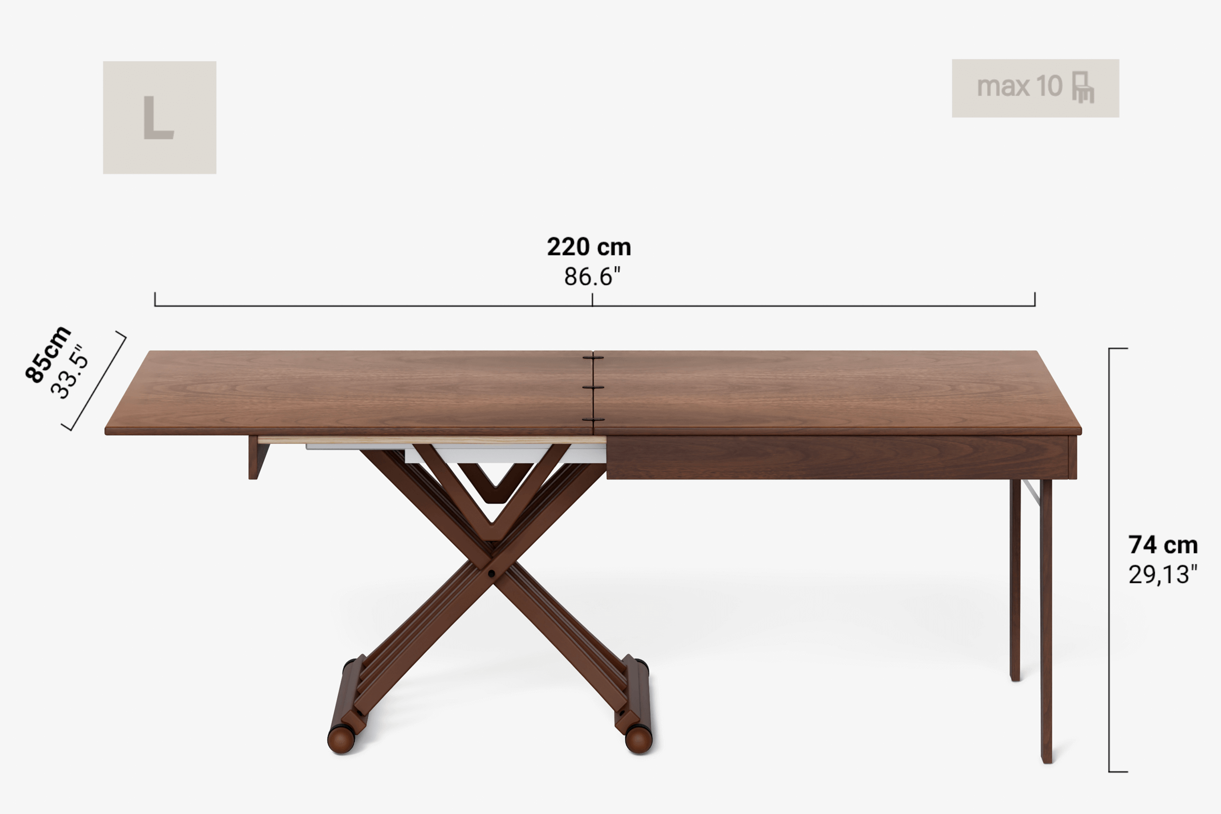Table basse pivotante RAFFAELLO