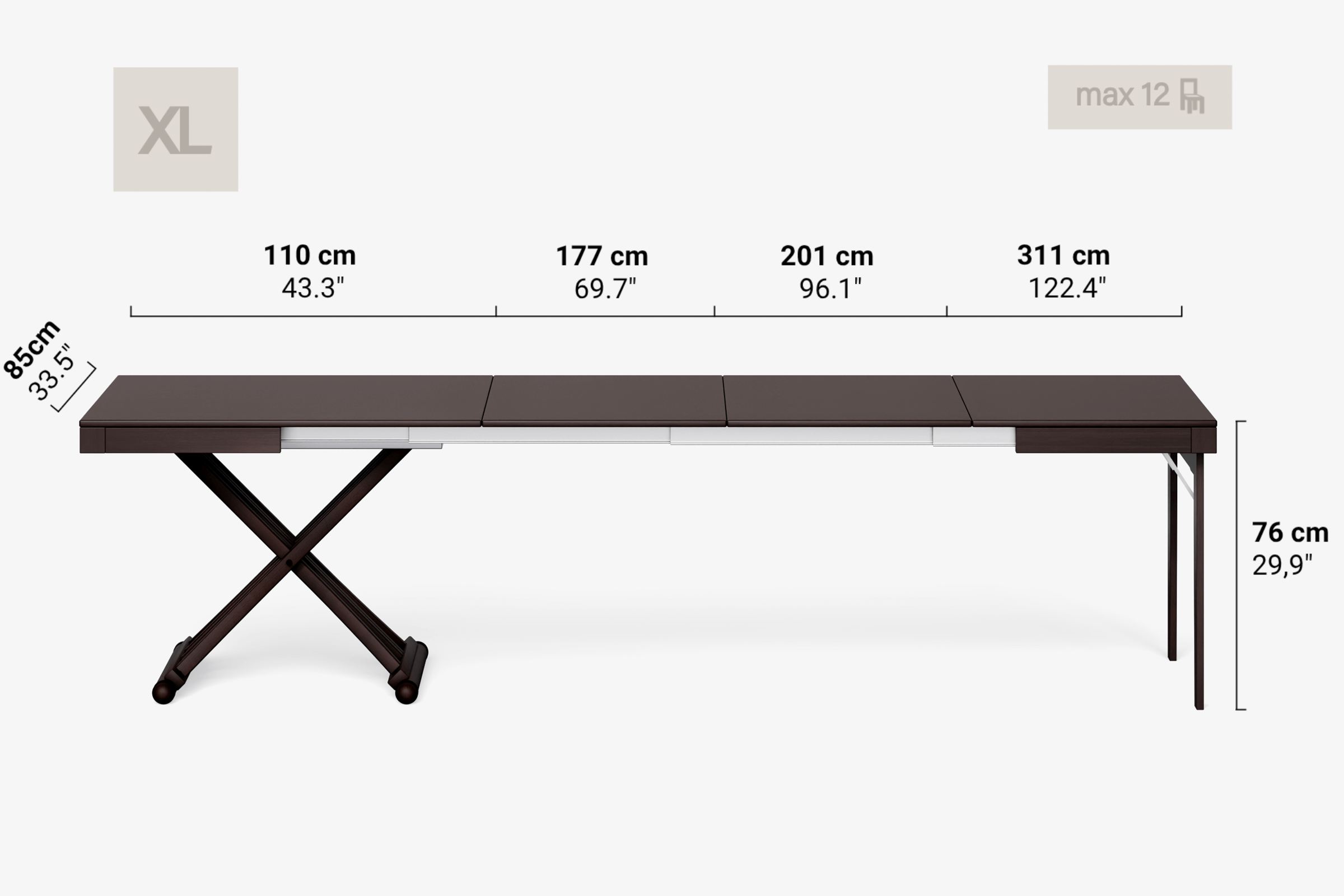 CARAVAGGIO Extendable Coffee Table