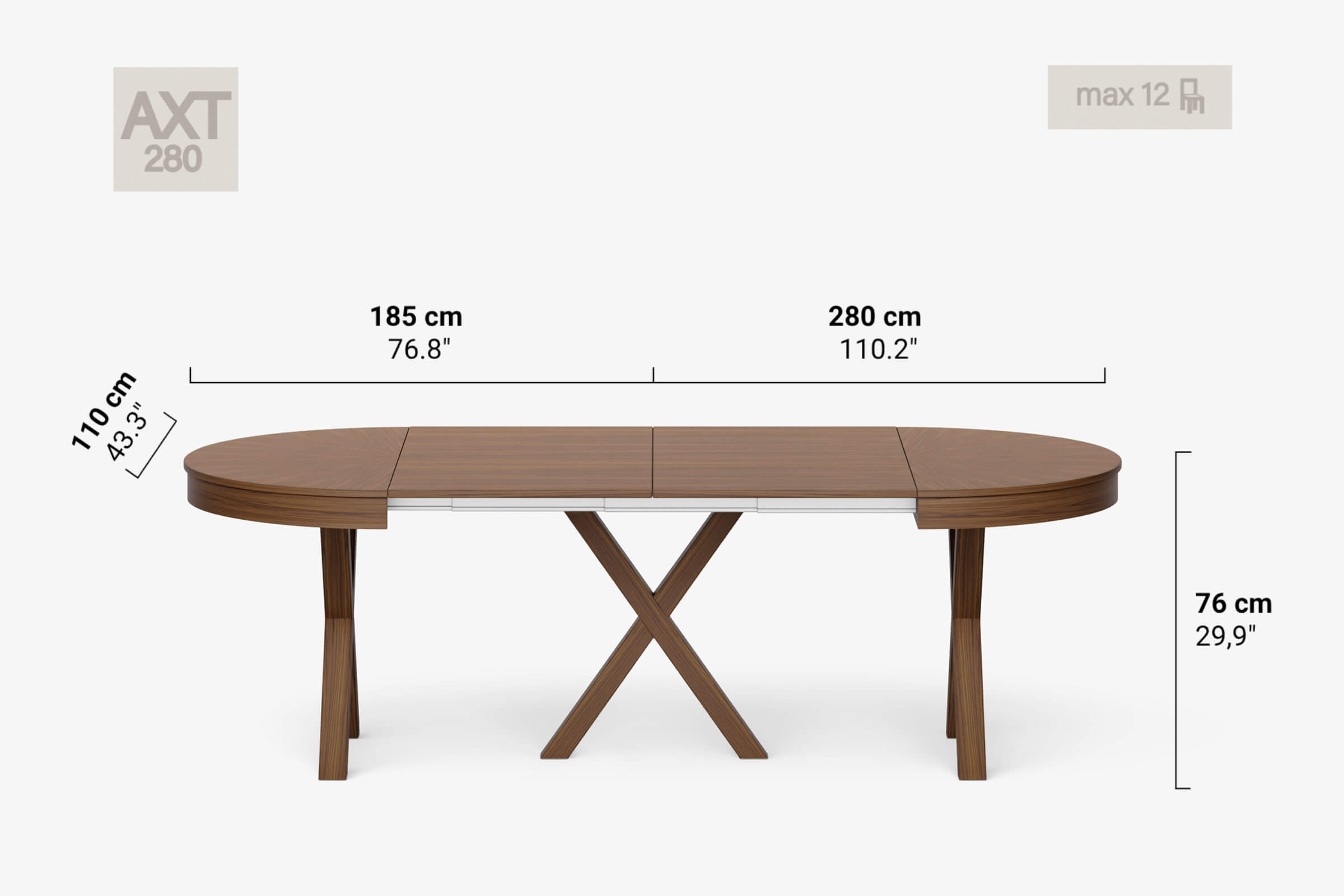 Table à manger ronde MICHELANGELO