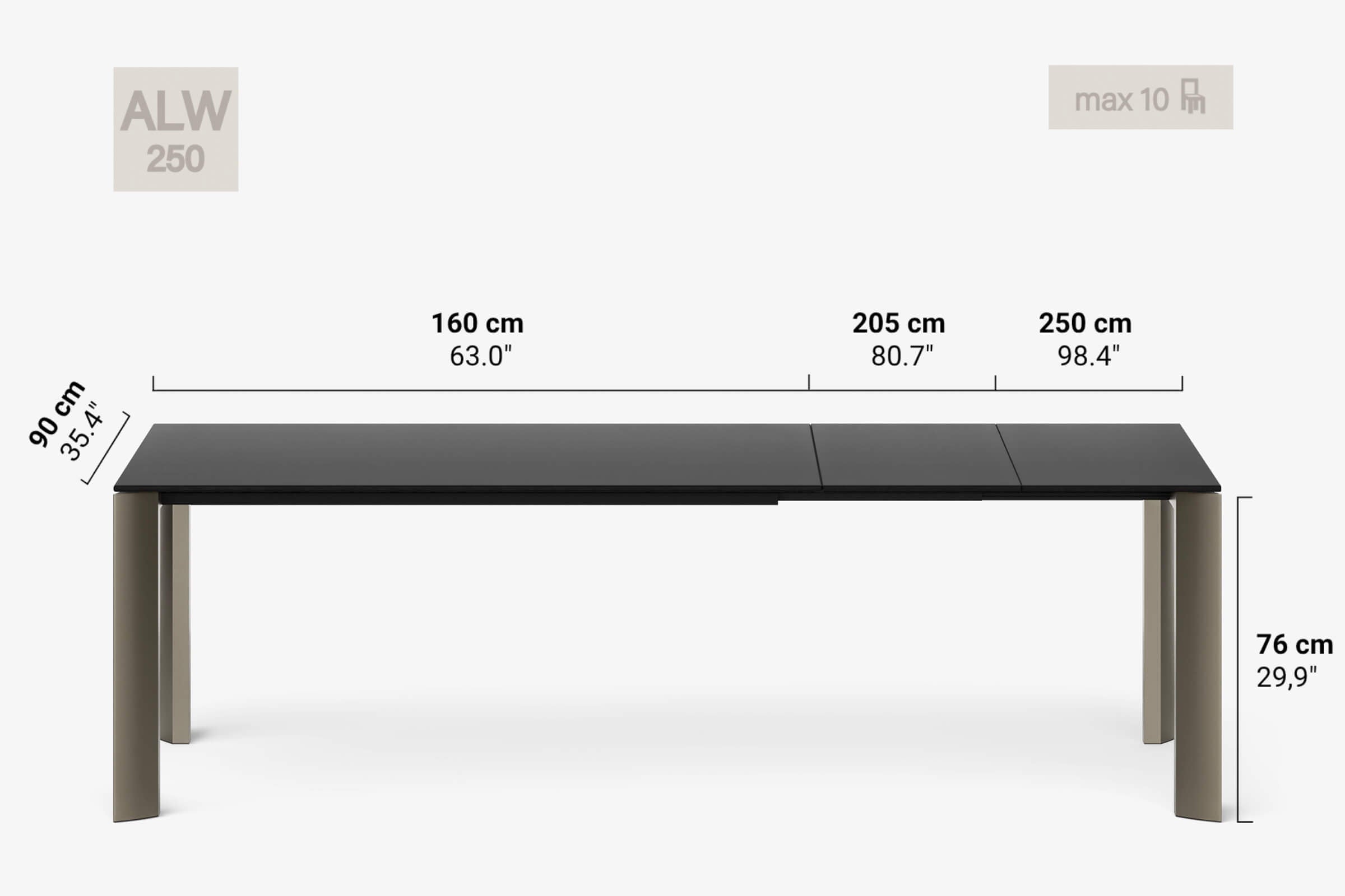 BERNINI Bois - Table à manger extensible
