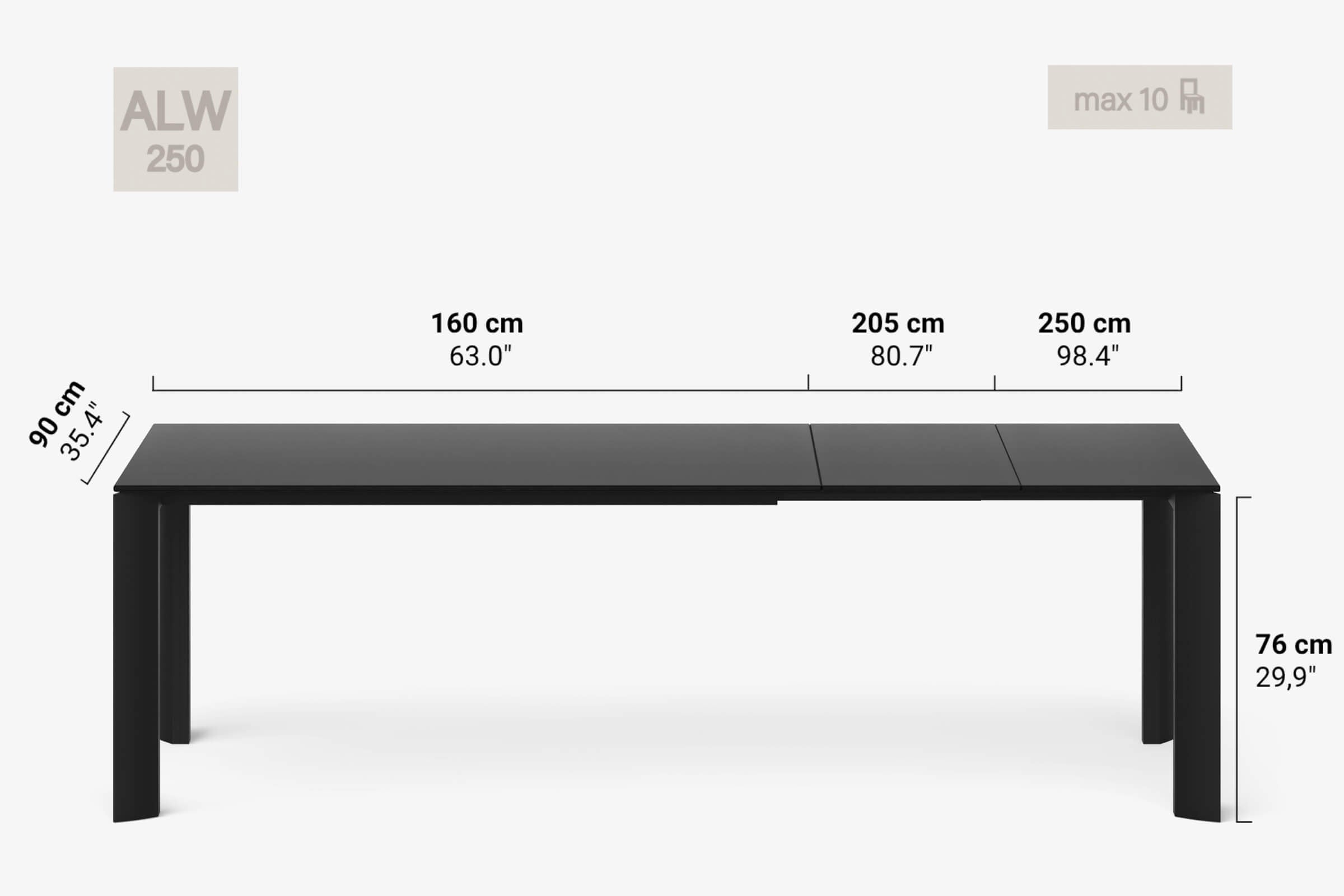 BERNINI Bois - Table à manger extensible