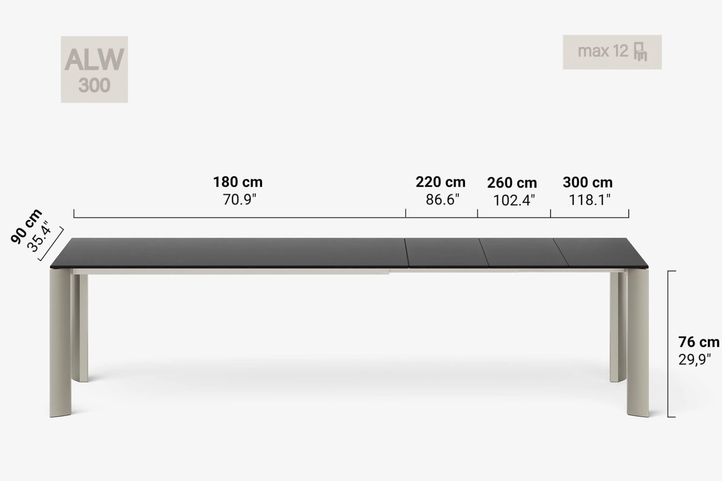 BERNINI Bois - Table à manger extensible