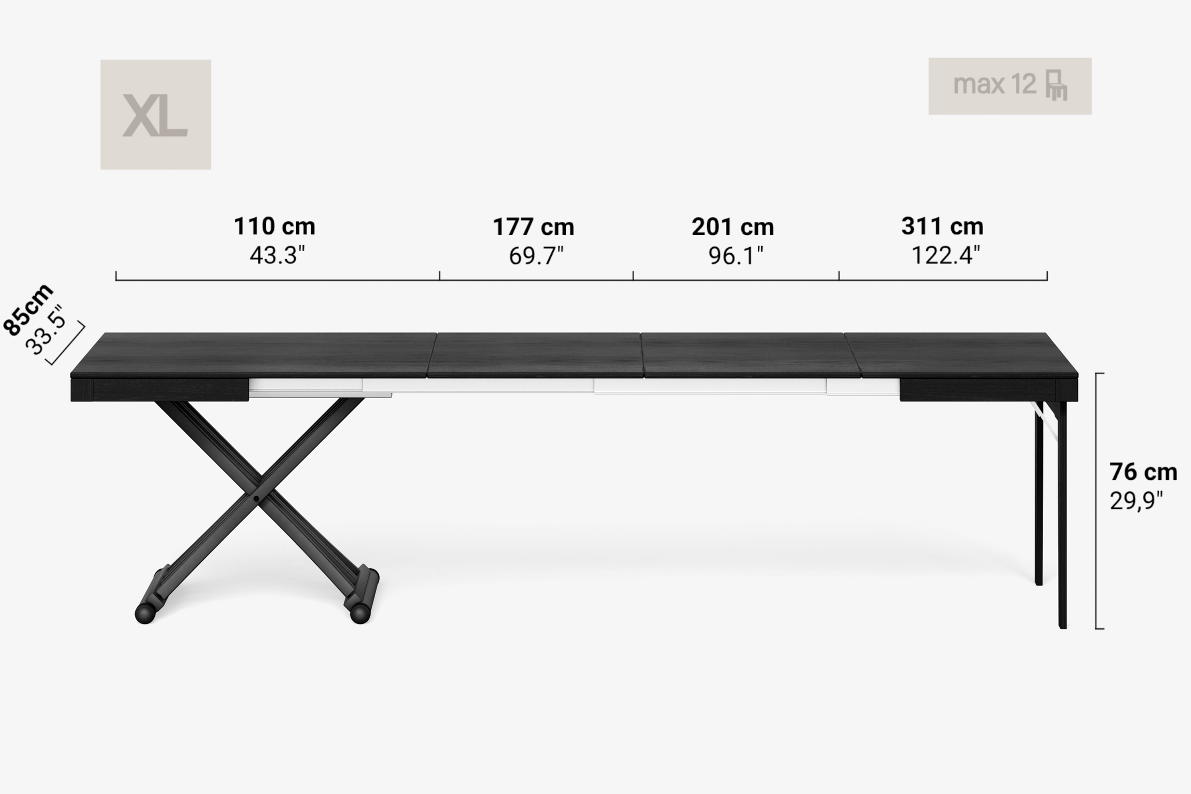 CARAVAGGIO Extendable Coffee Table