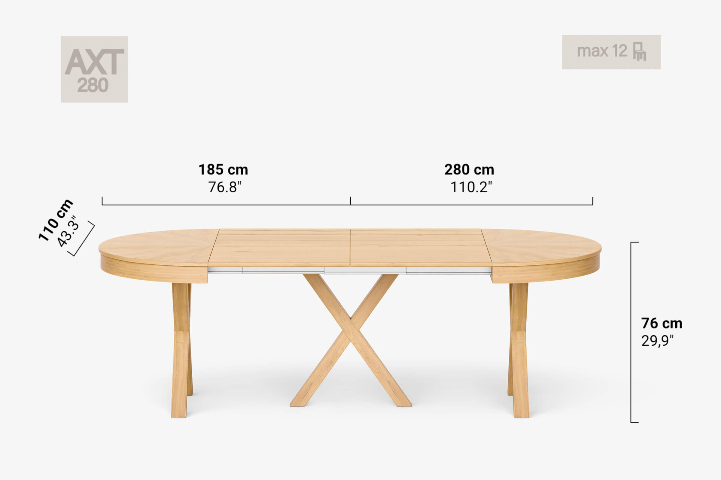 Table à manger ronde MICHELANGELO