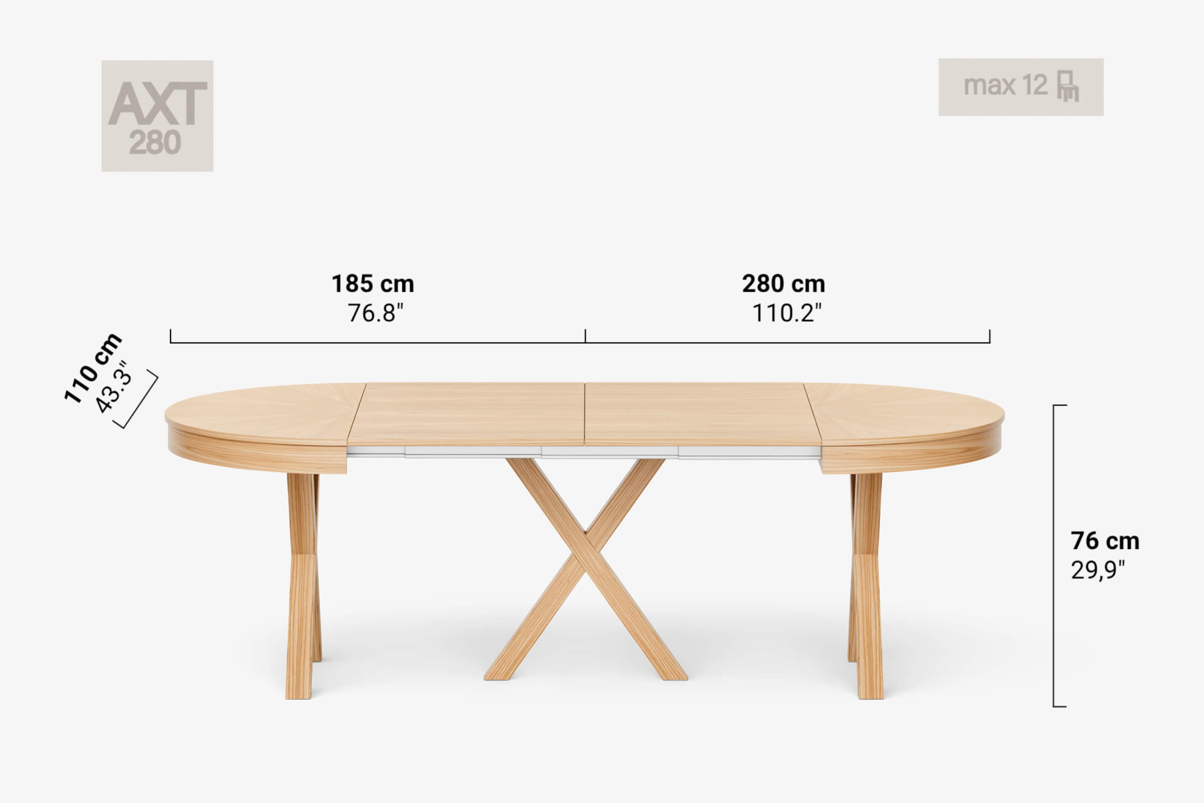 Table à manger ronde MICHELANGELO