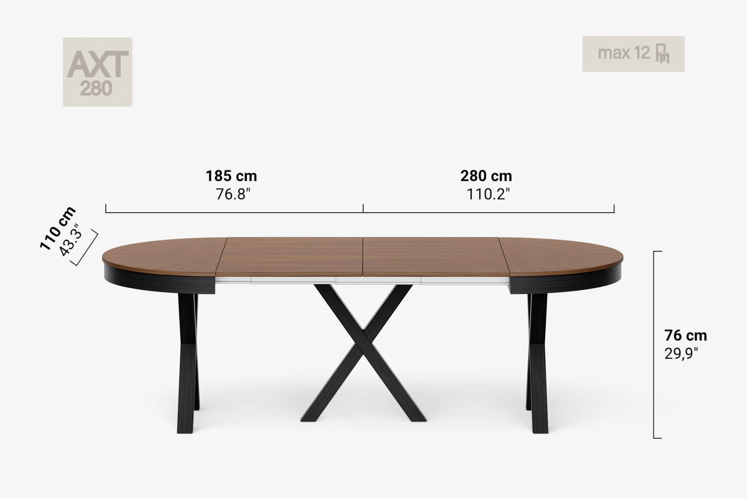Table à manger ronde MICHELANGELO