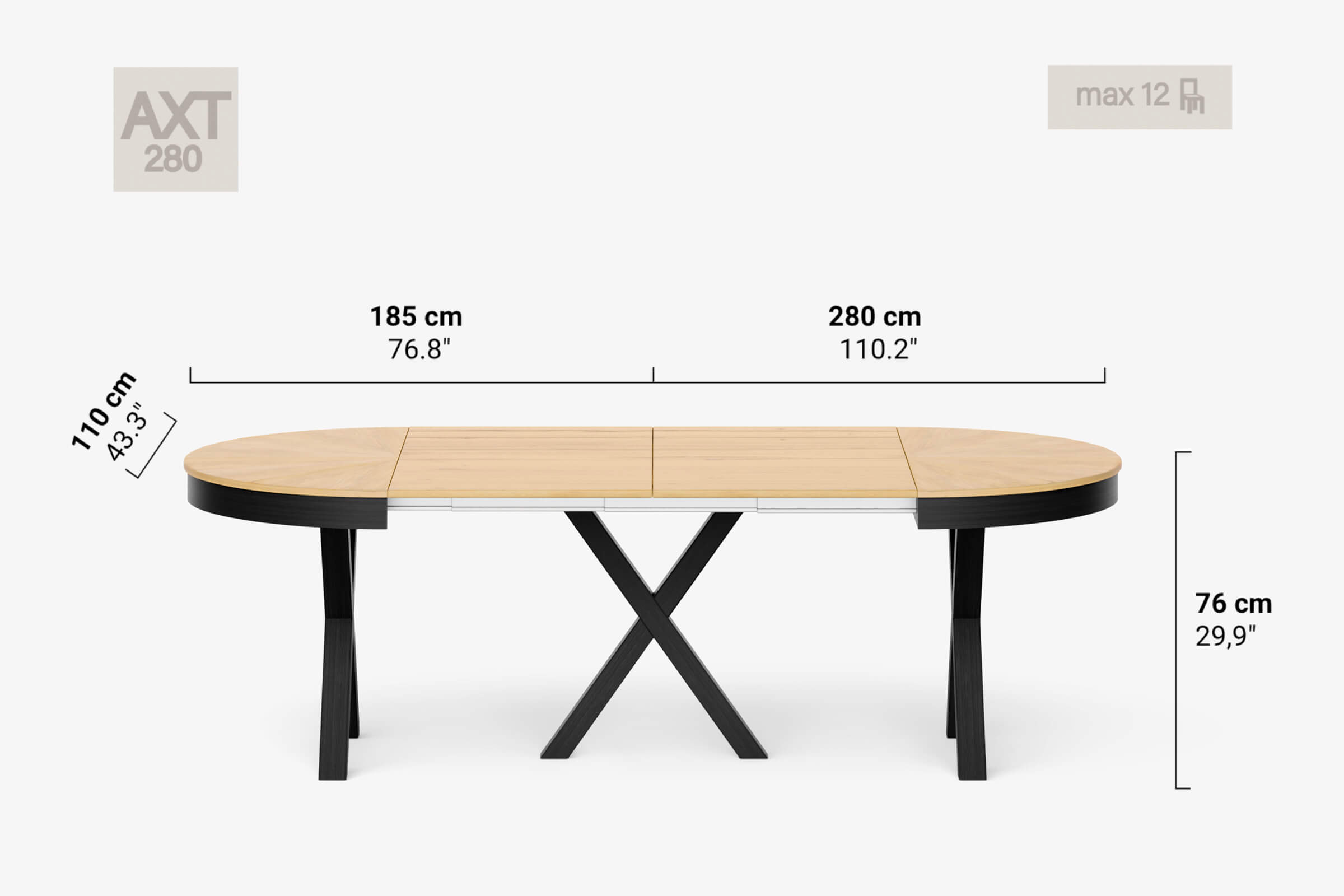 Table à manger ronde MICHELANGELO