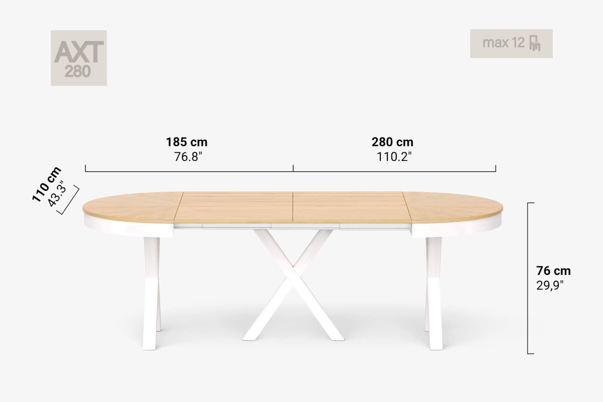 Table à manger ronde MICHELANGELO