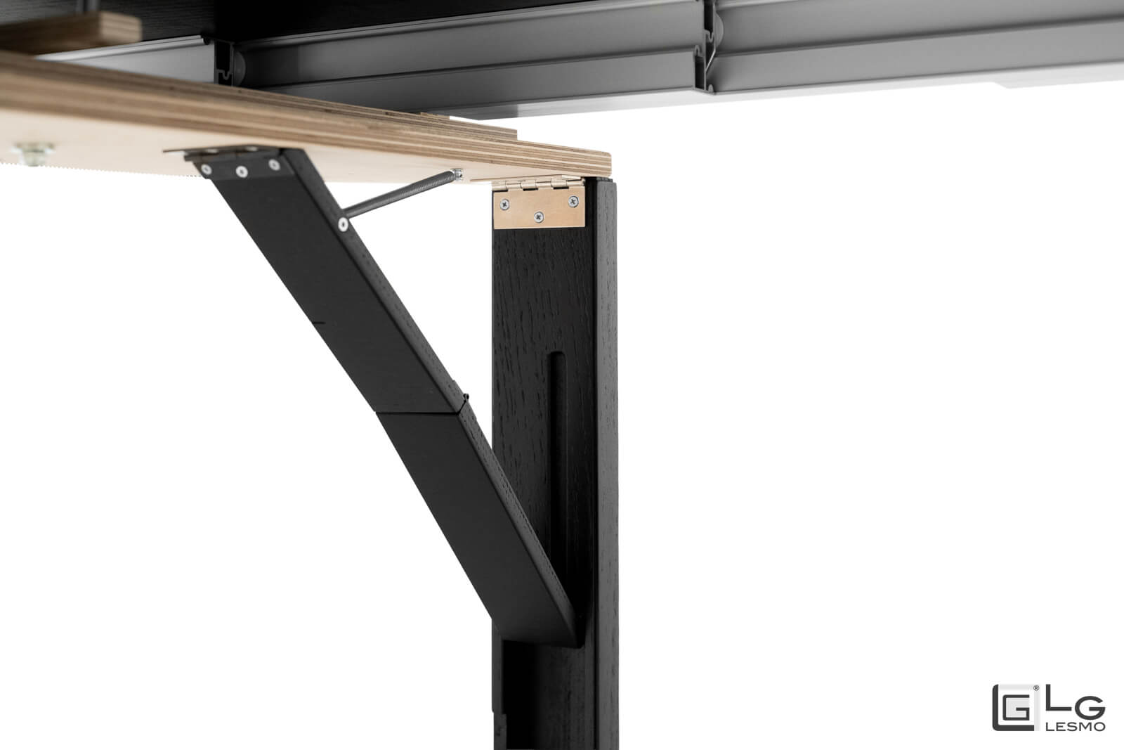 Console extensible<br>Finition : Chêne noir et plateau en cristal noir<br>Jusqu'à 16 places