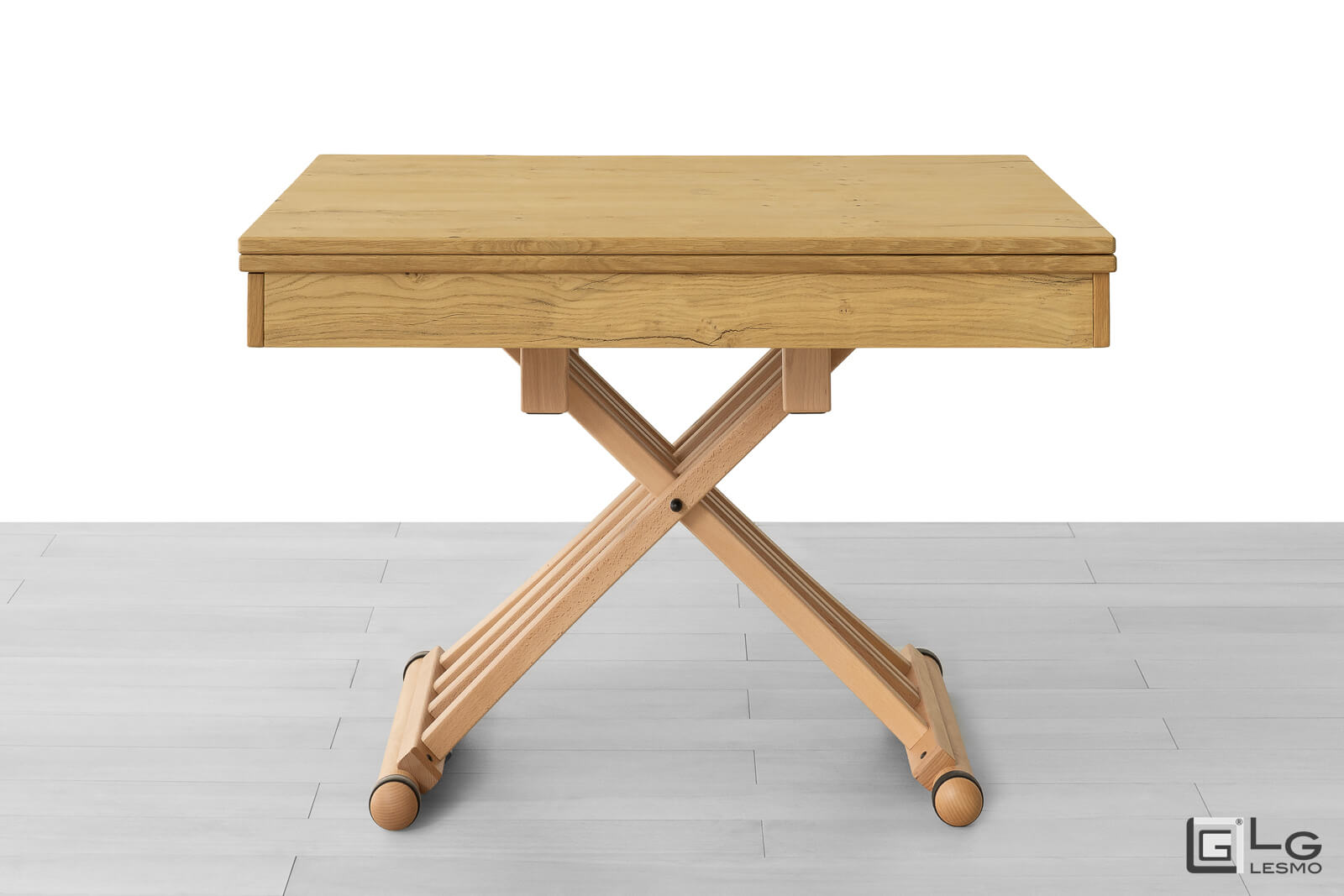 TAVOLINO TRASFORMABILE </br>Finitura Rovere Grezzo</br>220cm - 10 posti