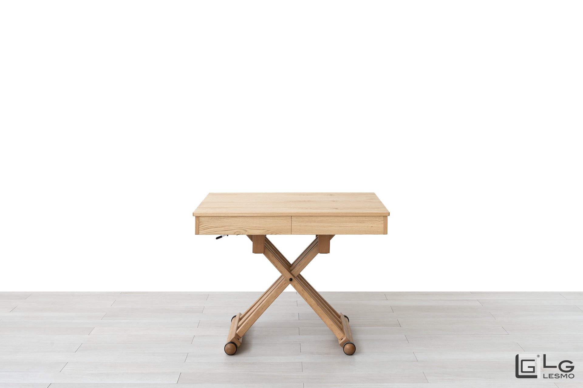 TAVOLINO DA CAFFÈ ALLUNGABILE<br>Finitura: Rovere Grezzo<br>Posti a sedere: Fino a 14