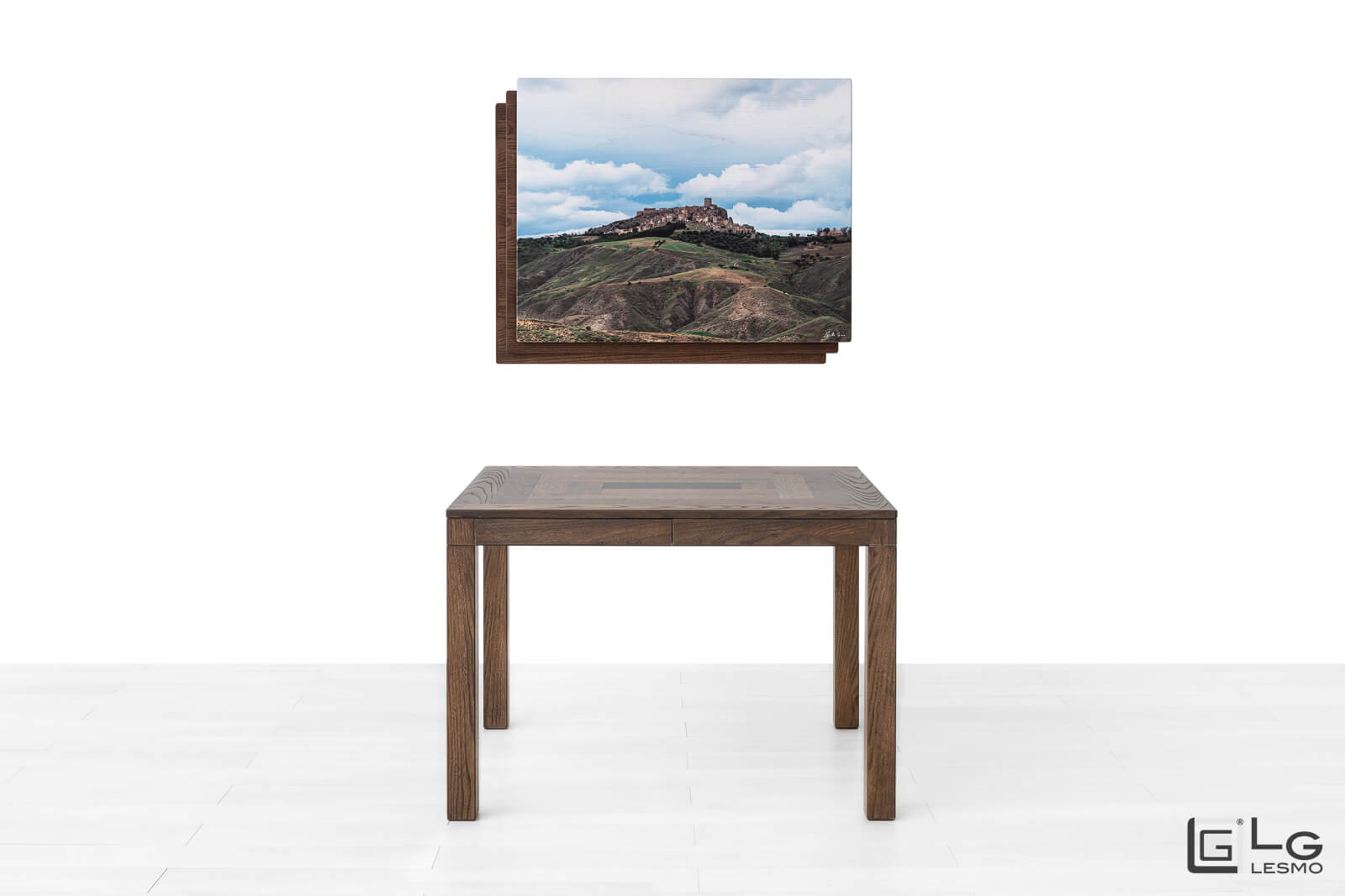 EXTENDABLE TABLE<br>Finish: Modern Coffee Elm<br>up to 14 seats