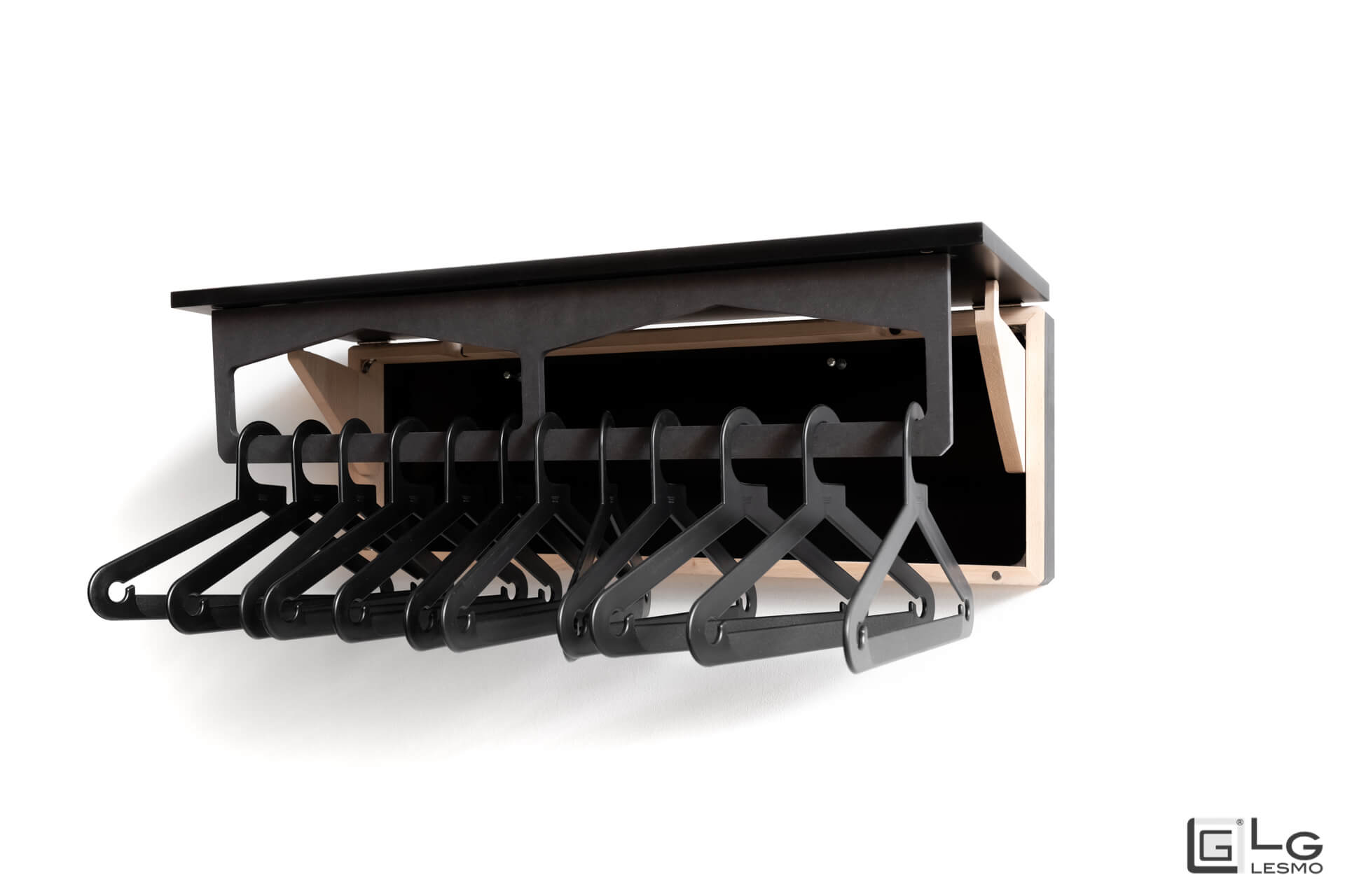 FOLDING COAT RACK<br>Finish: Printed Front<br>Wide – 12 Hooks