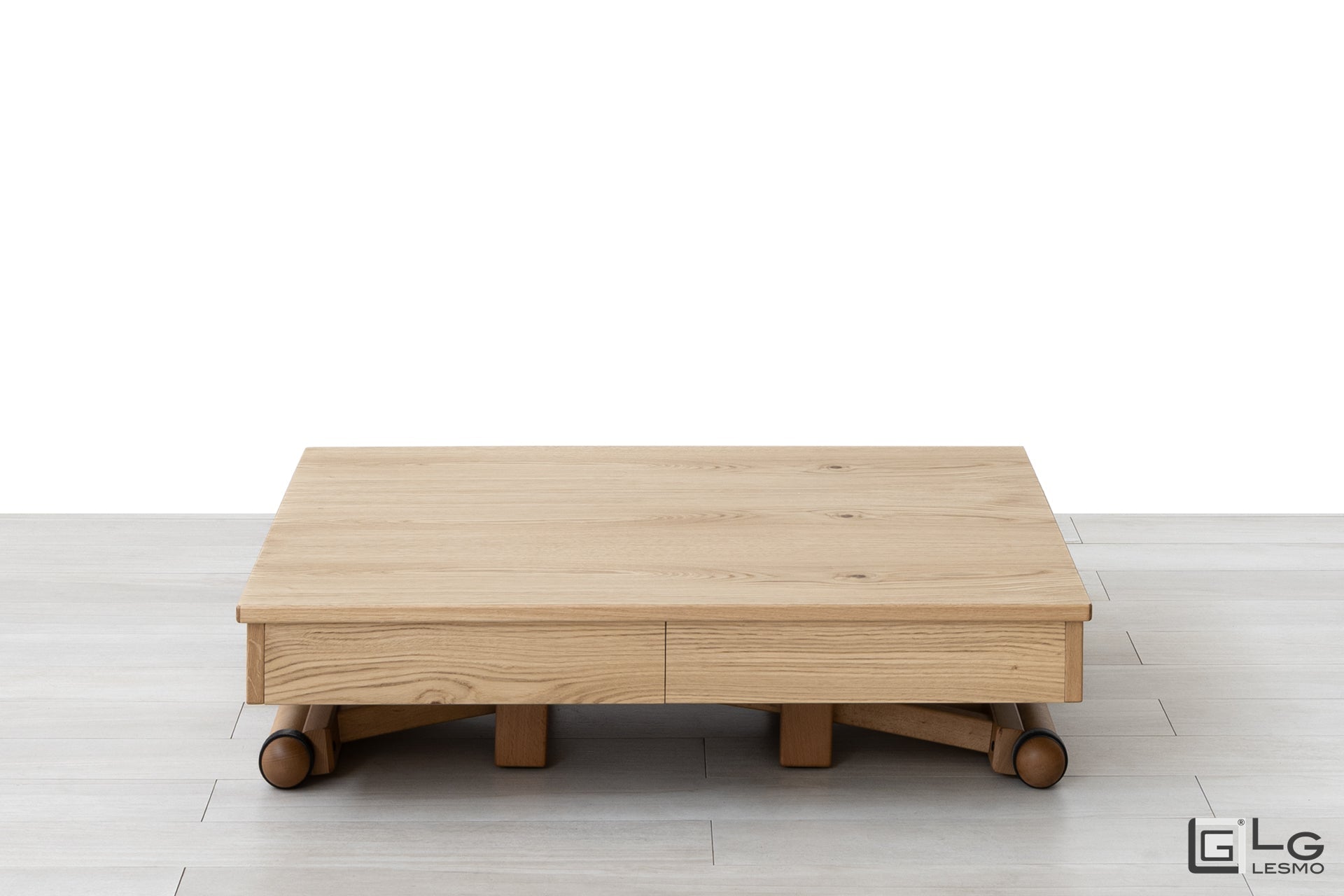 TAVOLINO DA CAFFÈ ALLUNGABILE<br>Finitura: Rovere Grezzo<br>Posti a sedere: Fino a 14