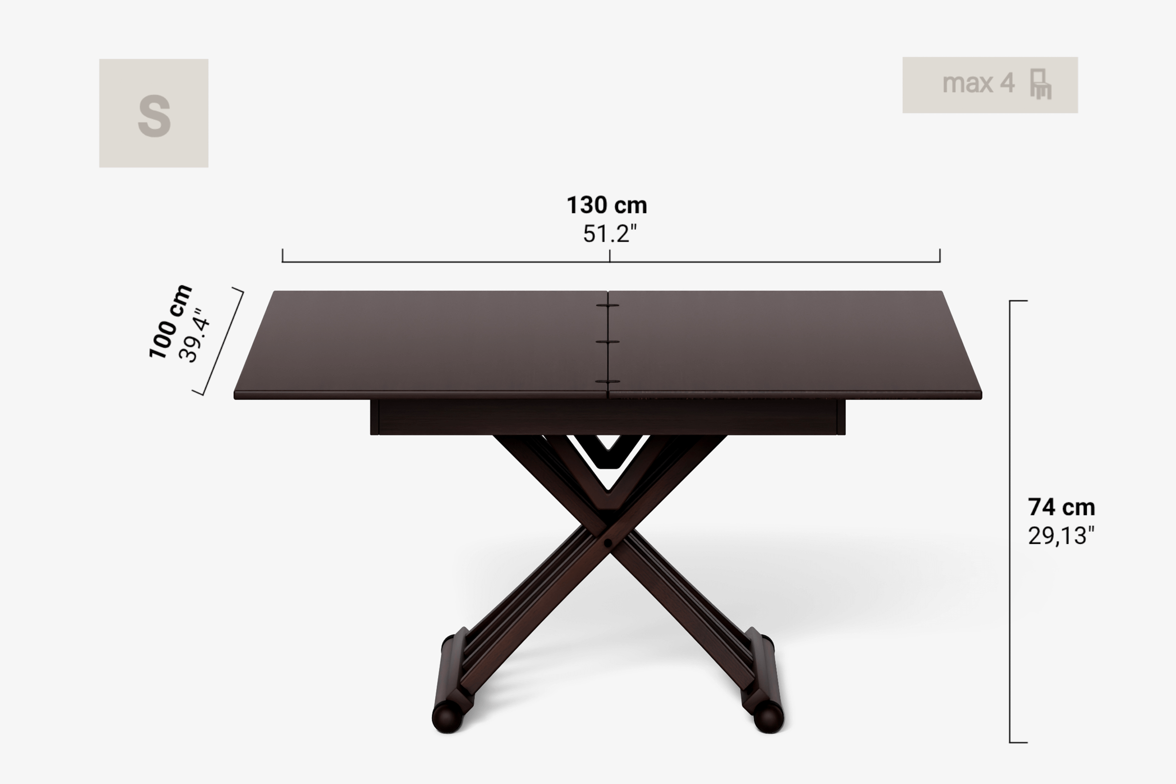 Tavolino trasformabile a rotazione BOTTICELLI