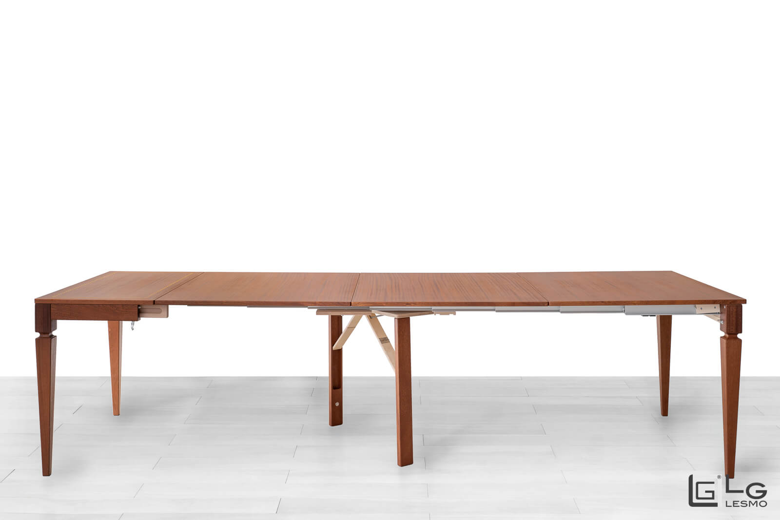 CONSOLLE ALLUNGABILE </br>Finitura Mogano </br>300cm - 12 posti