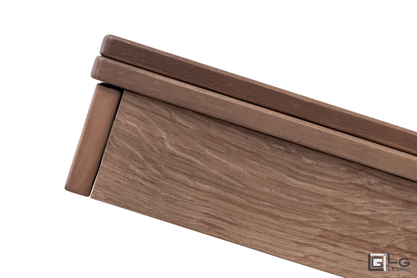 TRANSFORMABLE COFFEE TABLE<br>Finish: Tobacco Oak<br>up to 8 seats