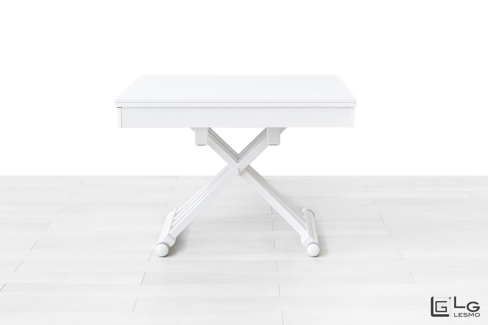 TRANSFORMABLE COFFEE TABLE<br>Finish: White Oak<br> up to 10 seats