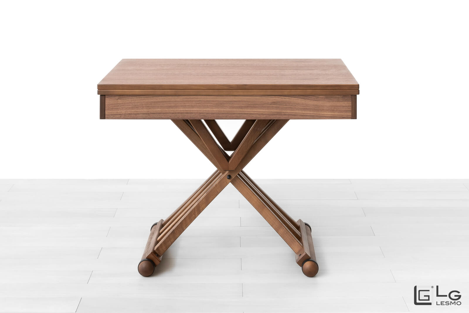 TRANSFORMABLE COFFEE TABLE<br>Finitura: Noce Canaletto Naturale<br>Fino a 8 posti